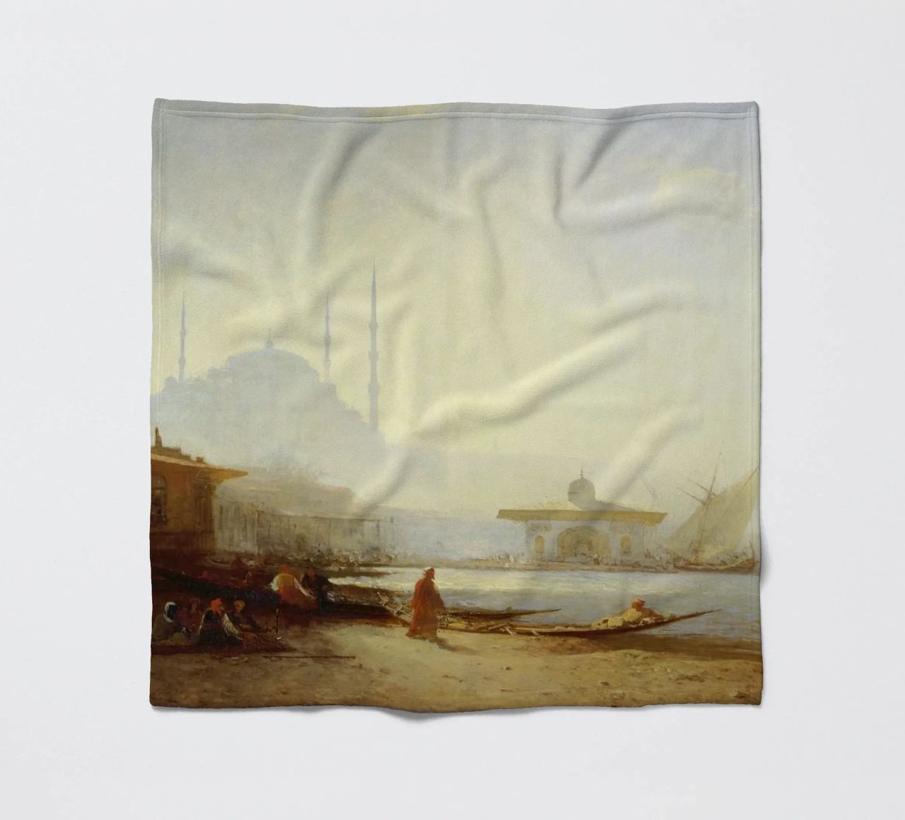 Felix Ziem - Blick auf Istanbul Fleecedecke von ARTOTHEK