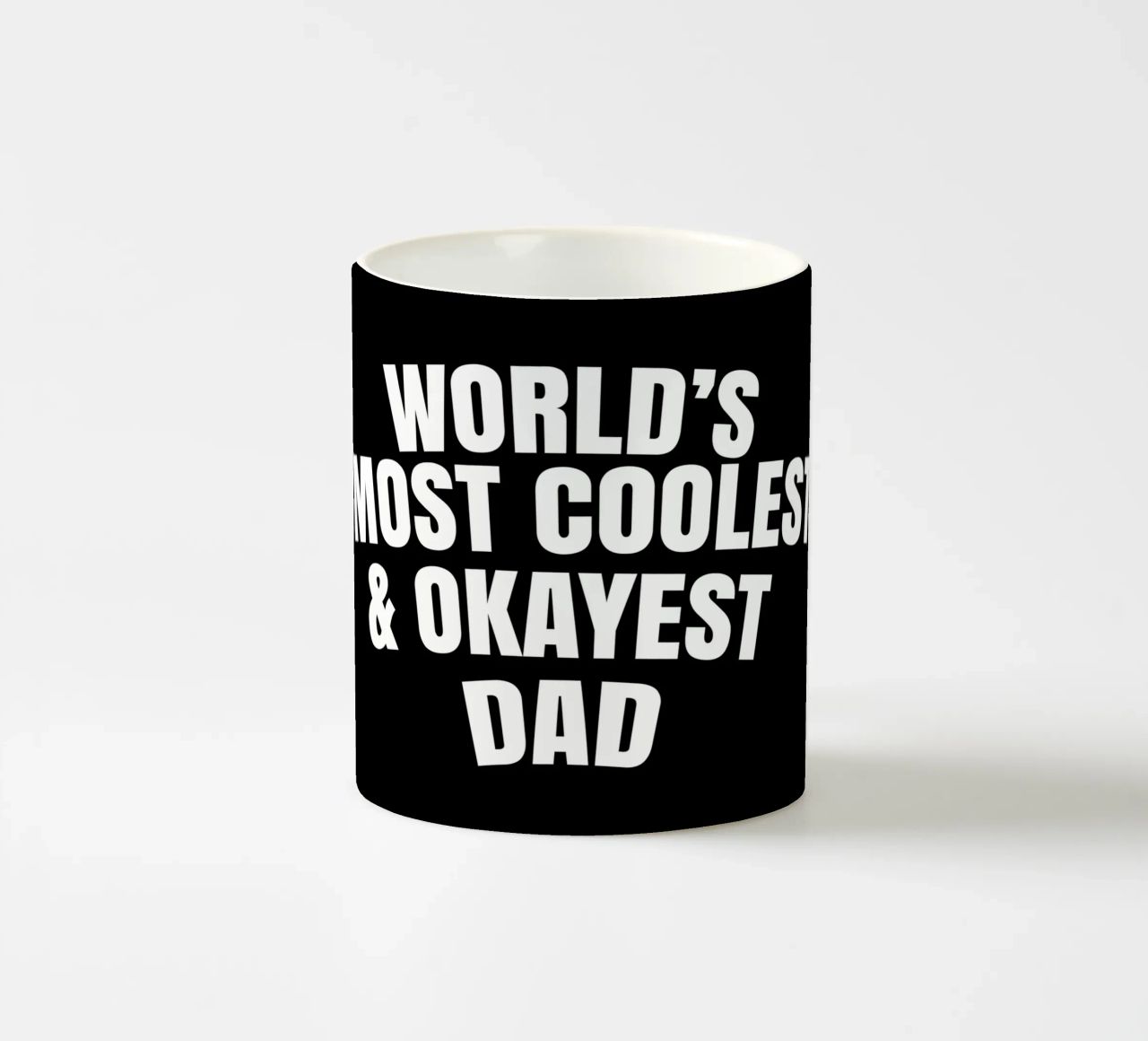 world's most coolest and okayest dad mug en céramique de happieeagle