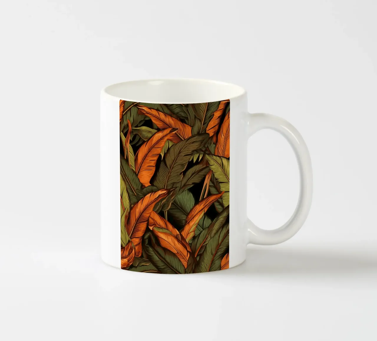 Foglie esotiche tropicali tazza in ceramica da Justyna Jaszke JBJart