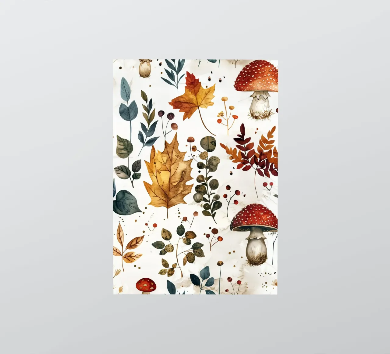 feuilles d'automne et champignons autocollant de Justyna Jaszke JBJart