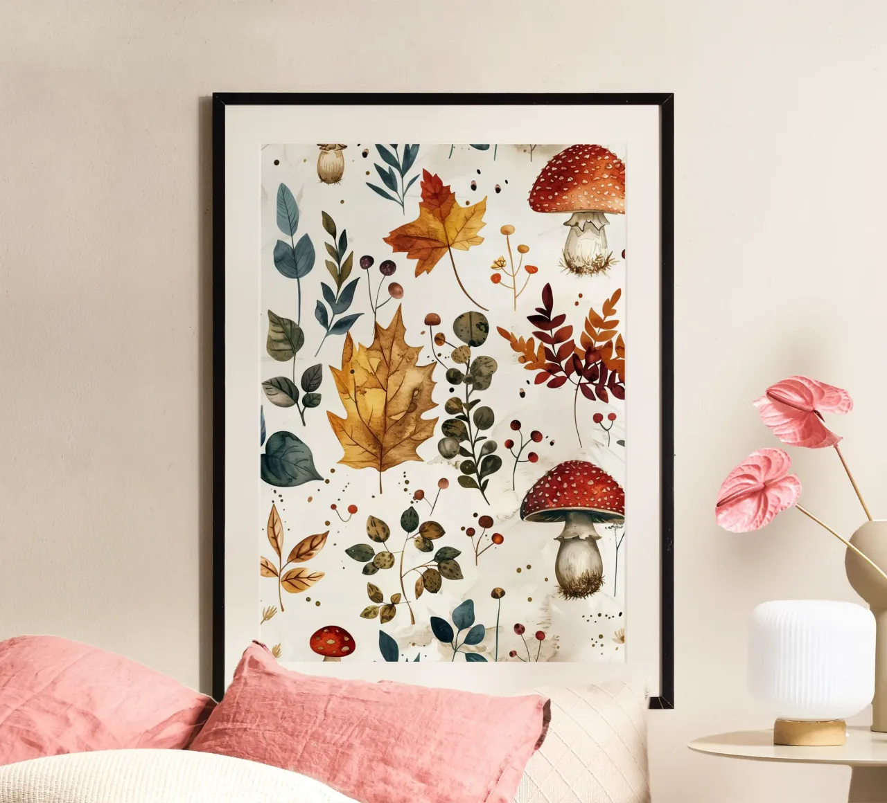 foglie e funghi d'autunno poster da Justyna Jaszke JBJart