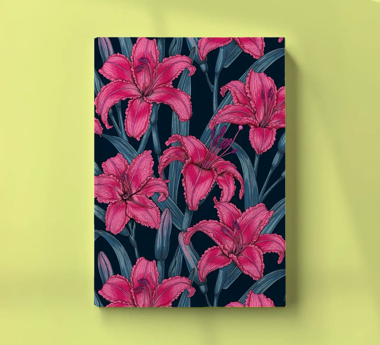 Pink lily flowers notebook by Painted Nature