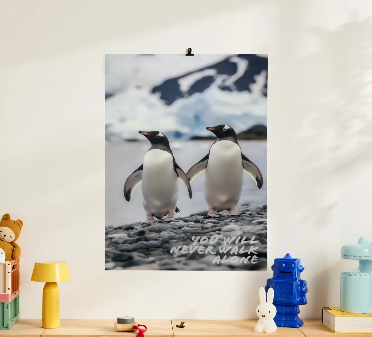 Pinguin-Liebe | Non camminerai mai da solo carta hahnemühle da Autofocus
