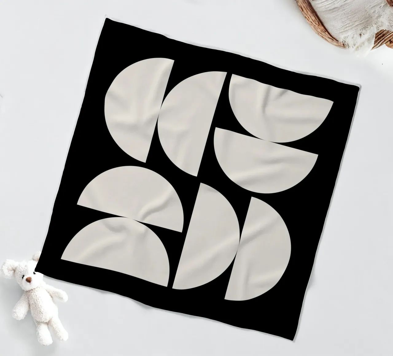 Abstract Boho mid century Pattern 14 fleece blanket by Paigaam Studio