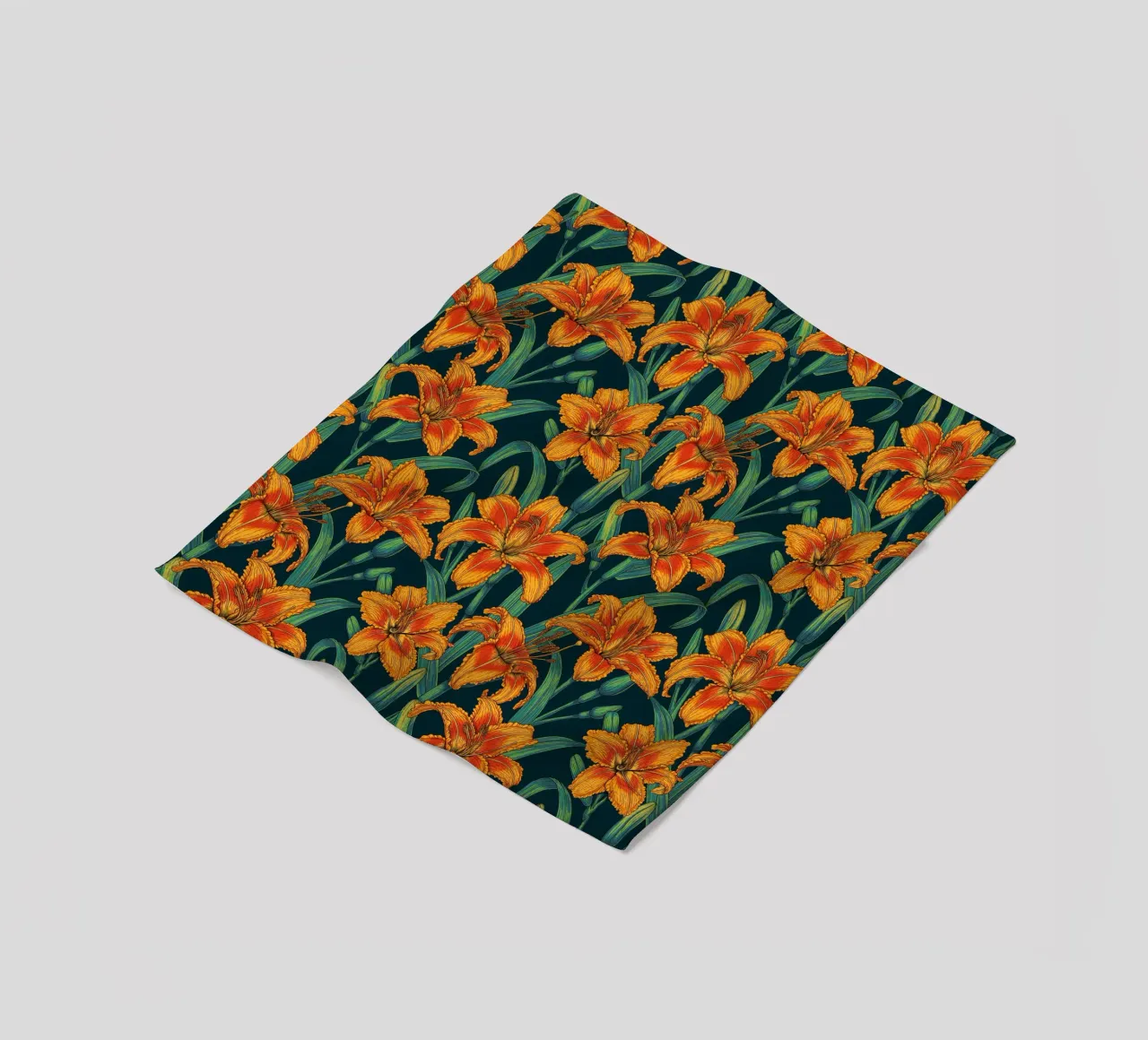Orange lily flowers fleece blanket by Painted Nature