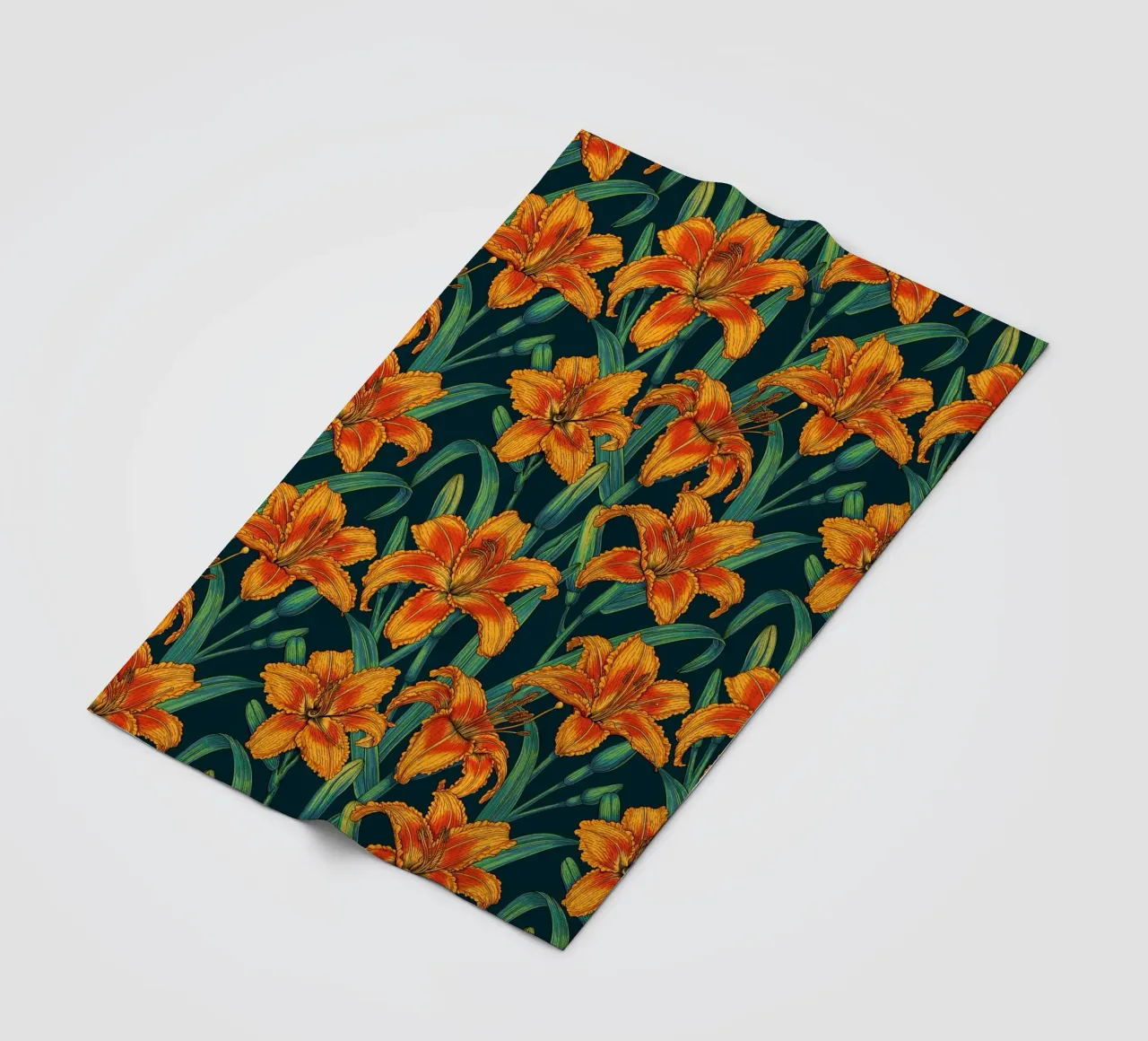 Orange lily flowers fleece blanket by Painted Nature