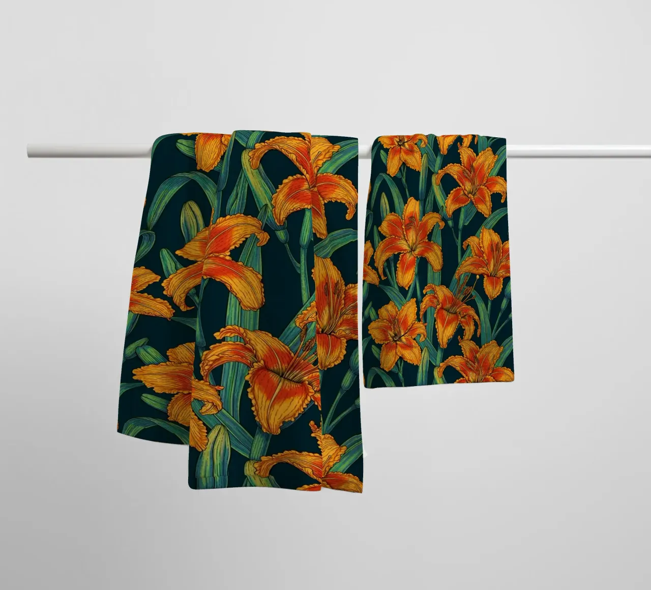 Fleurs de lys orange serviette de bain de Painted Nature