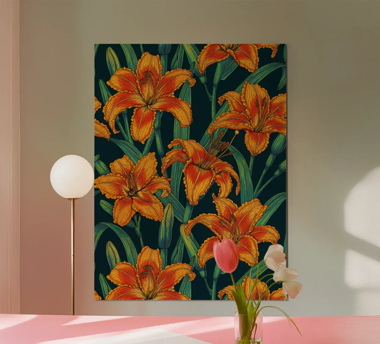 Fiori di giglio arancione poster da Painted Nature