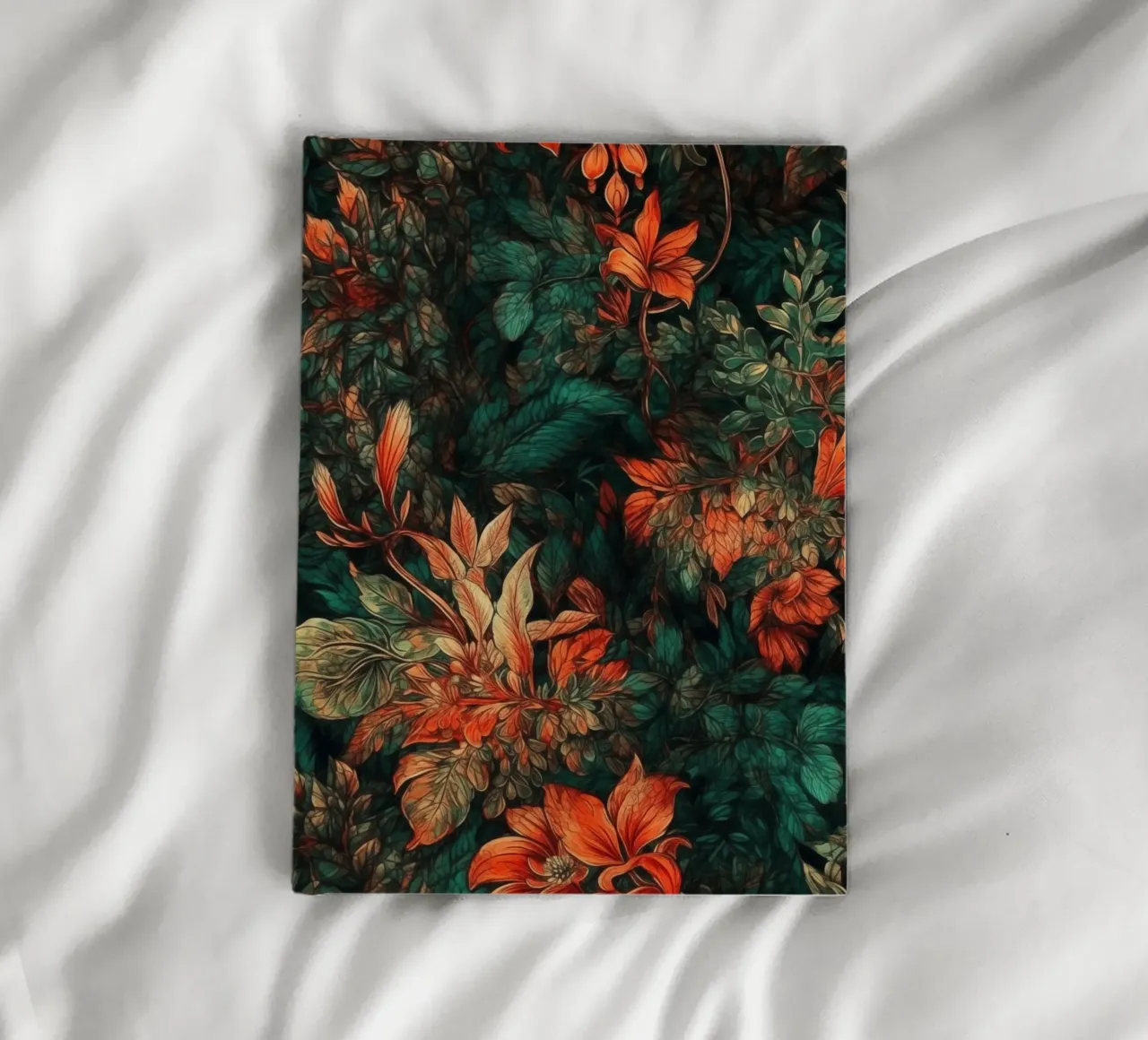 Flowers and leaves pattern notebook by Justyna Jaszke JBJart