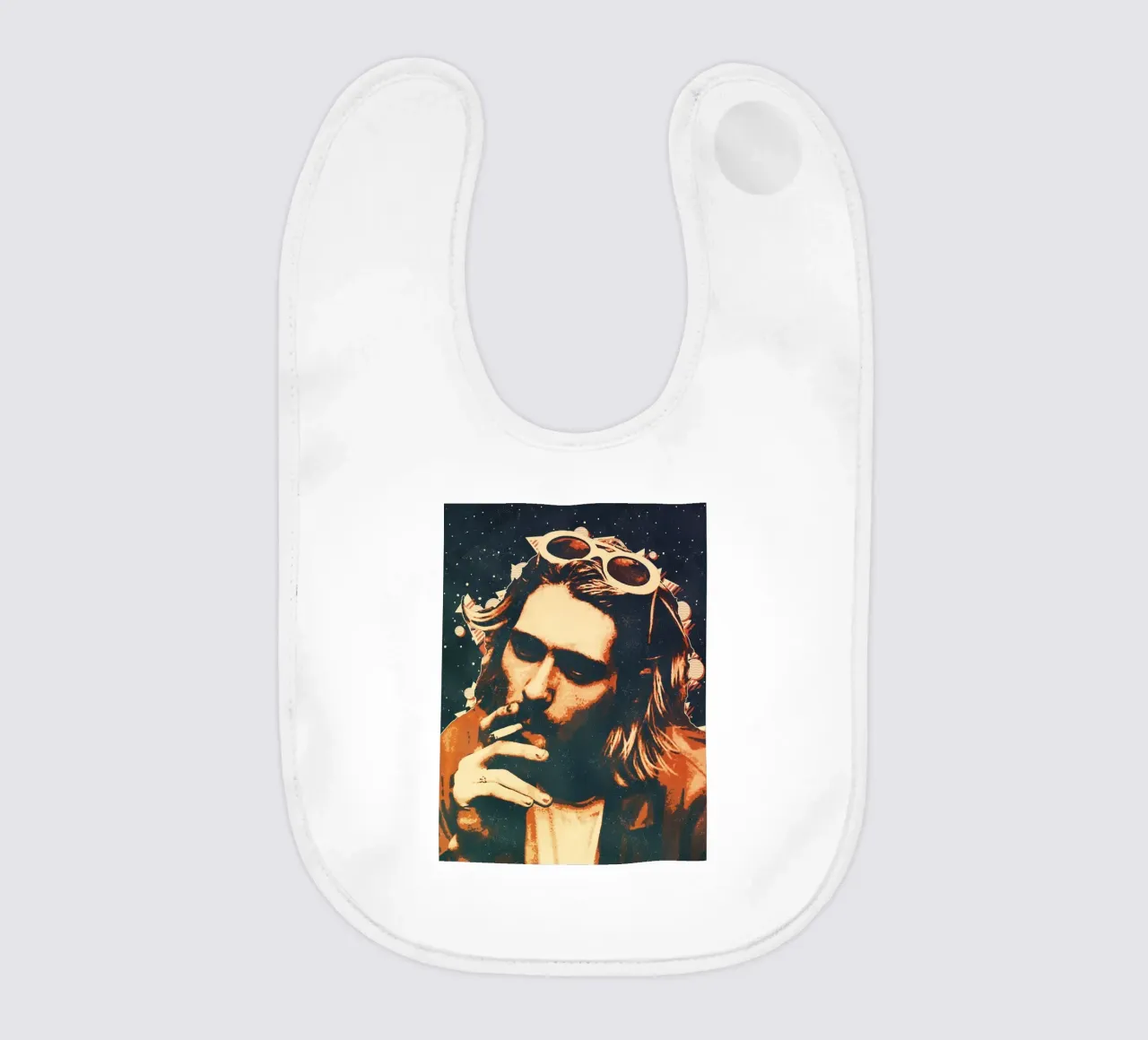 Nirvana Kurt Cobain 7 Art baby bib by music soul