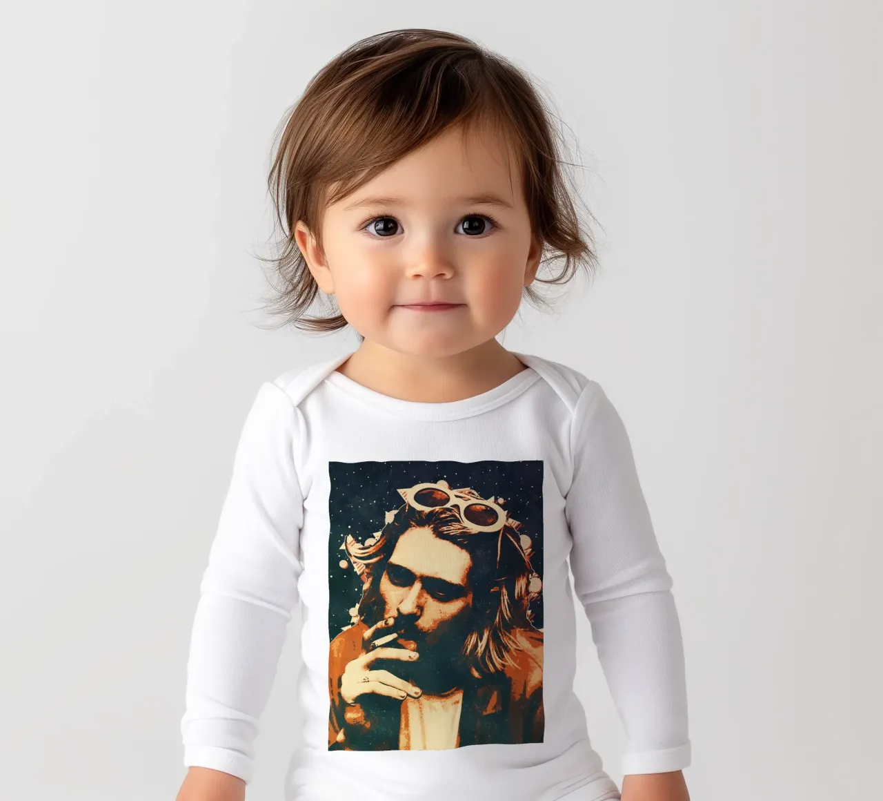 Nirvana kurt cobain 7 Kunst babyrompertje lange mouwen van music soul
