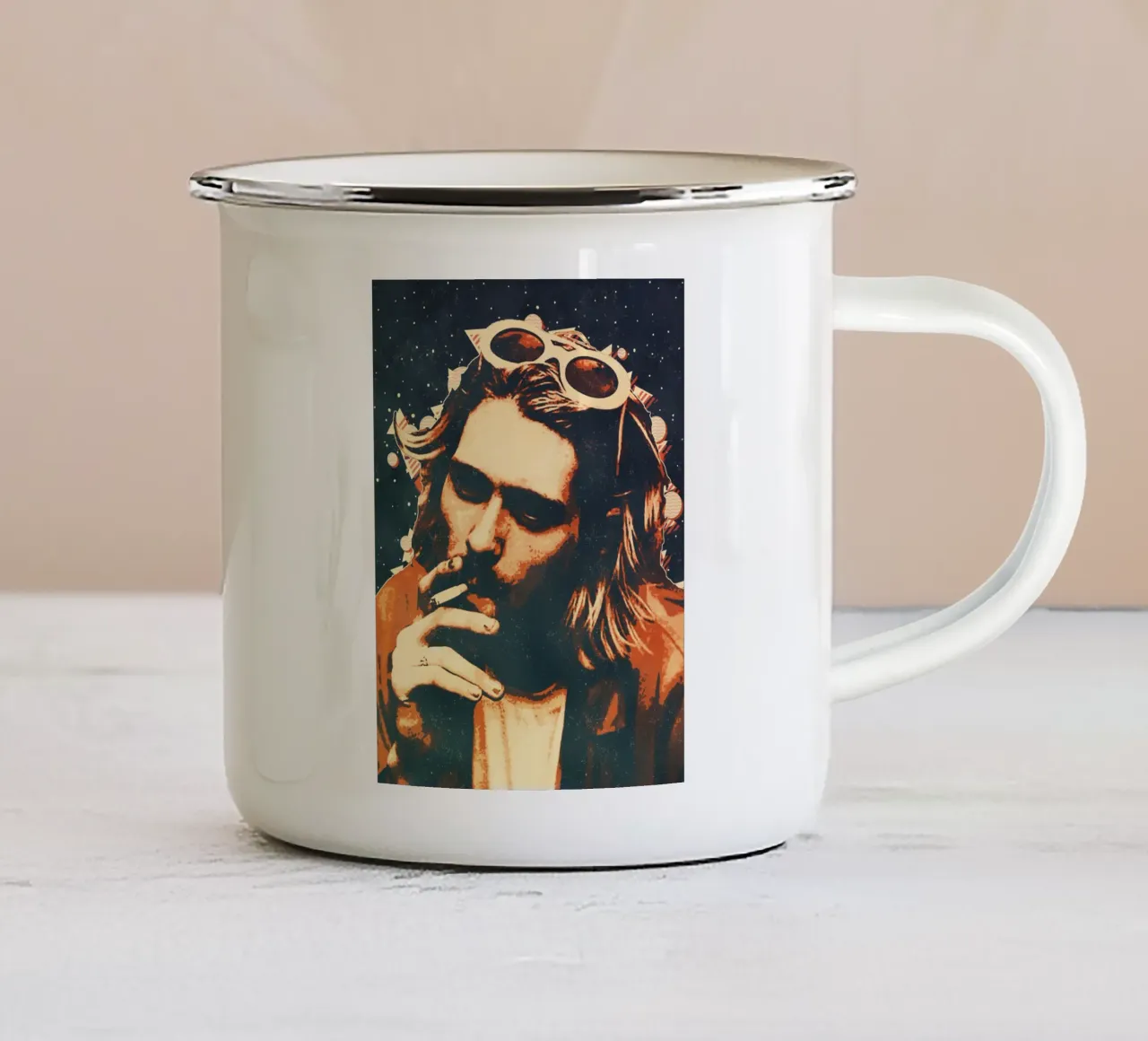Nirvana kurt cobain 7 Kunst emaille mok van music soul