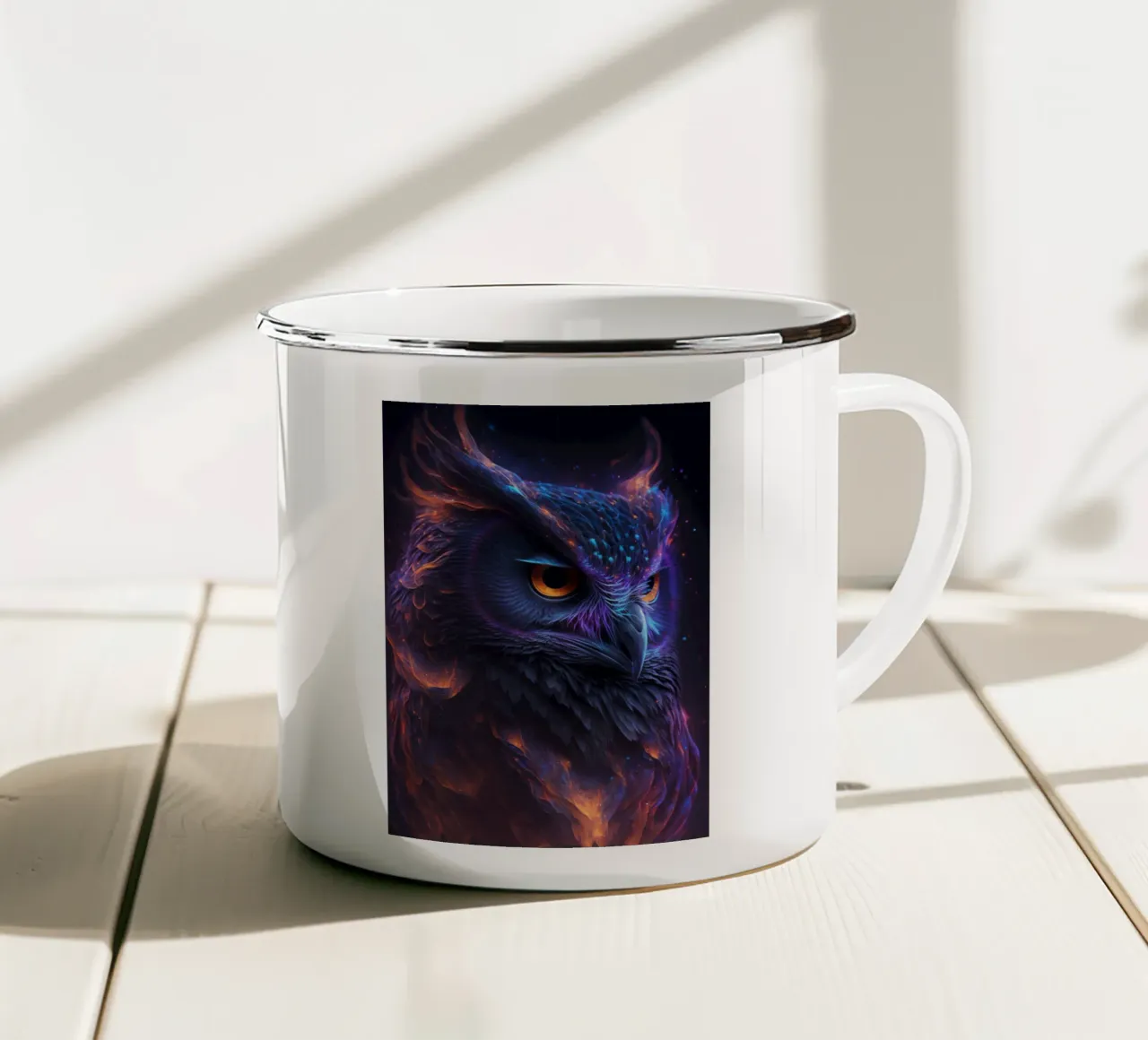 Gufo della Galassia tazza in smalto da Lootprint