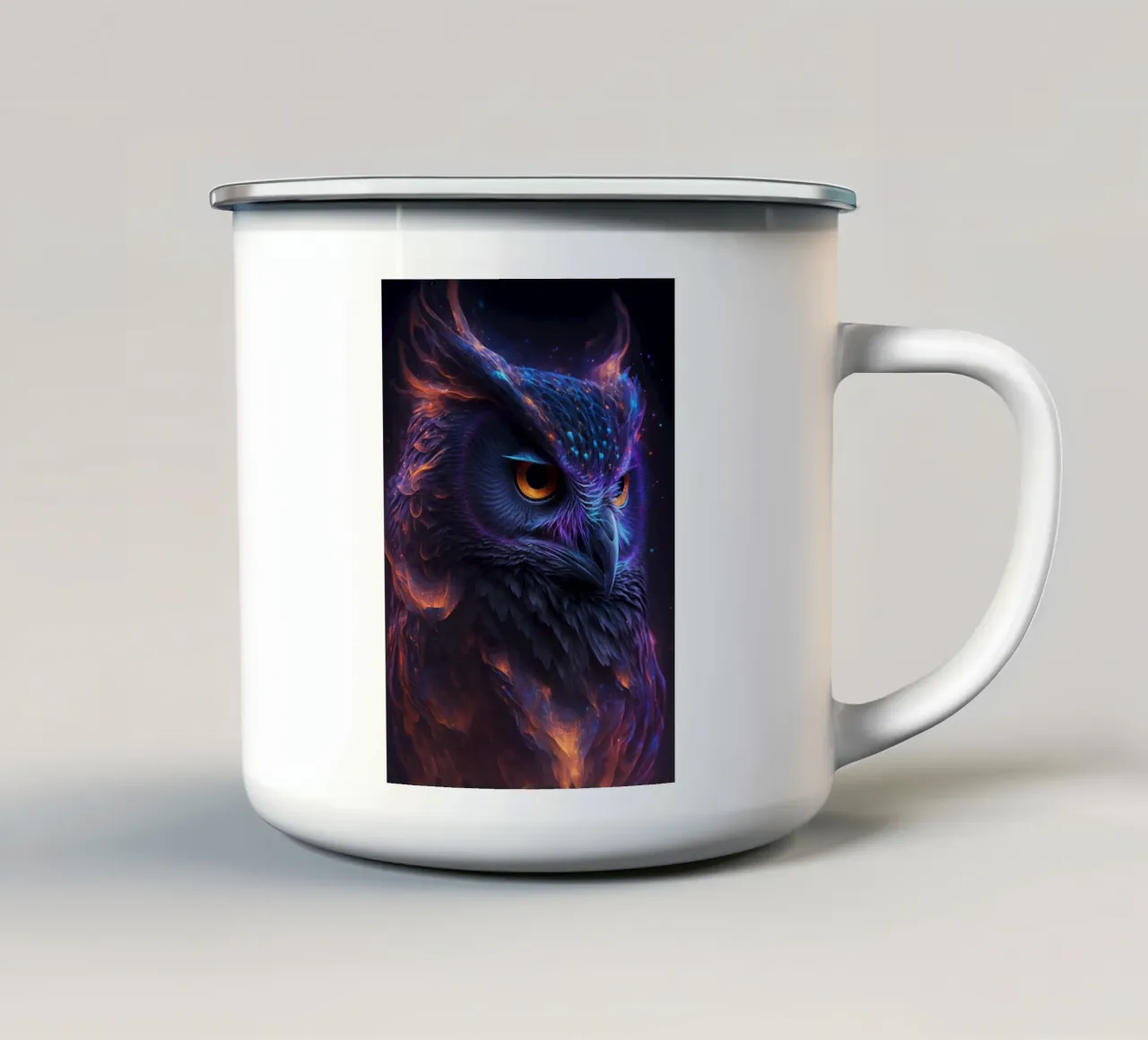 Gufo della Galassia tazza in smalto da Lootprint