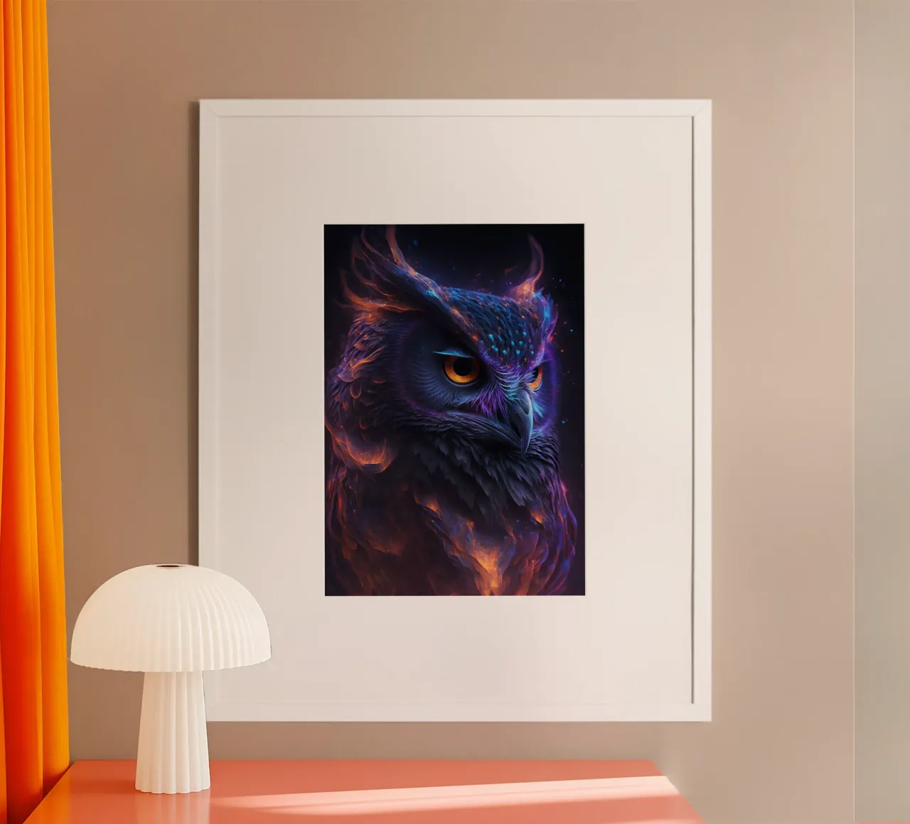 Gufo della Galassia poster con telaio in plastica da Lootprint