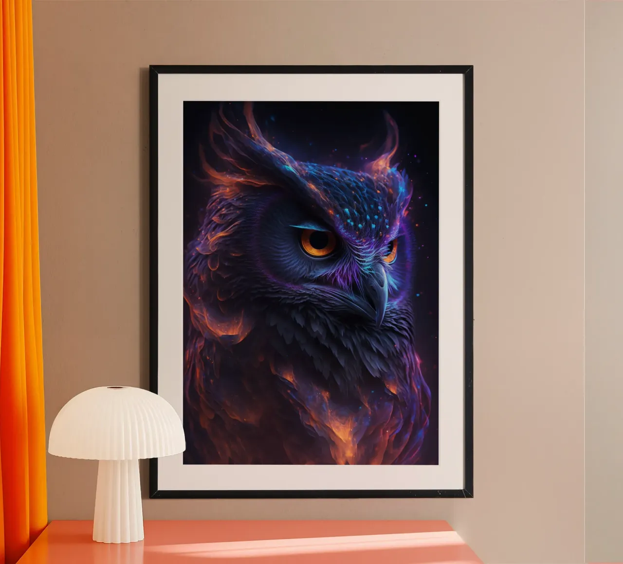 Gufo della Galassia poster con telaio in plastica da Lootprint