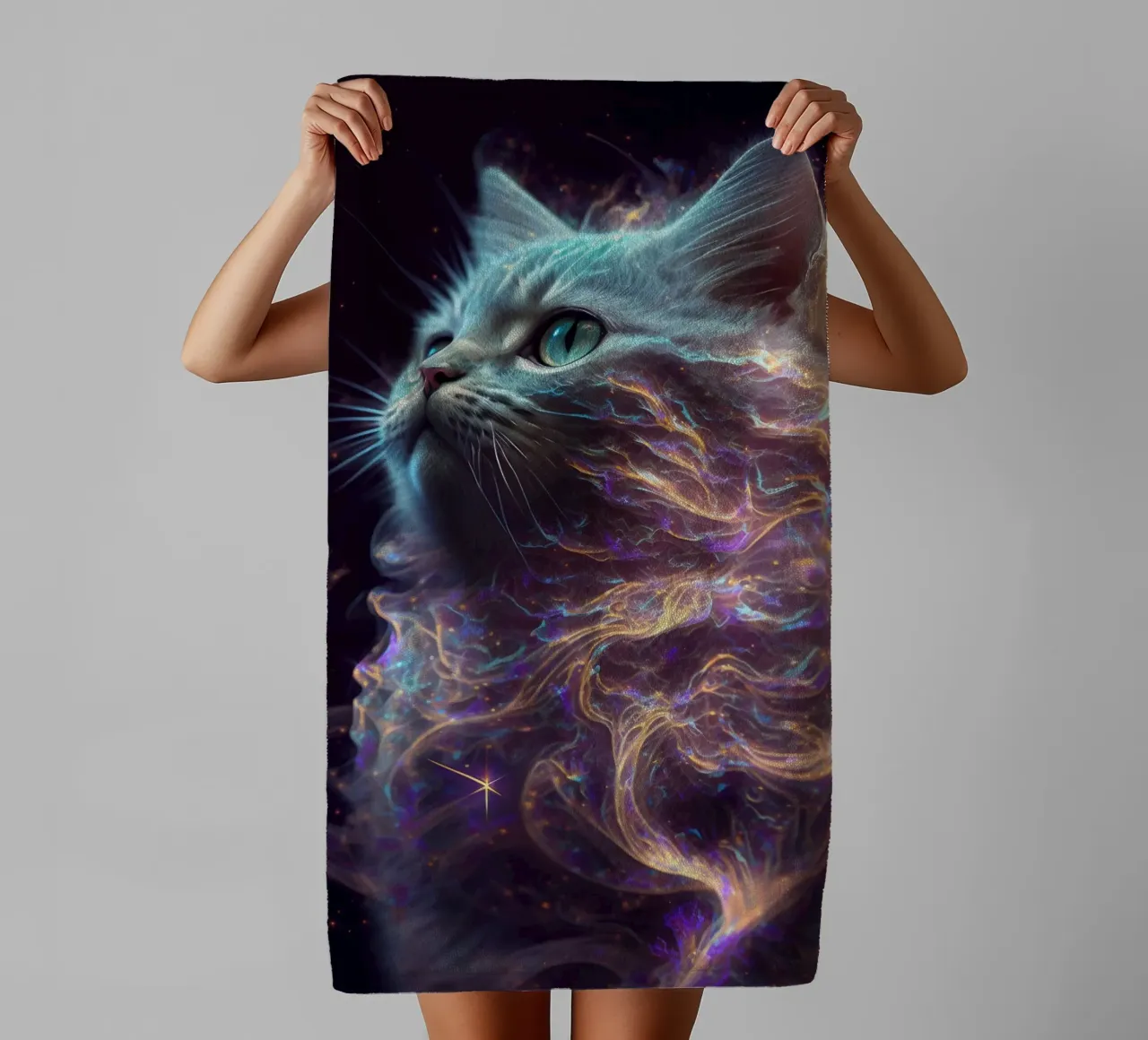 Galaxie Kätzchen Handtuch von Lootprint