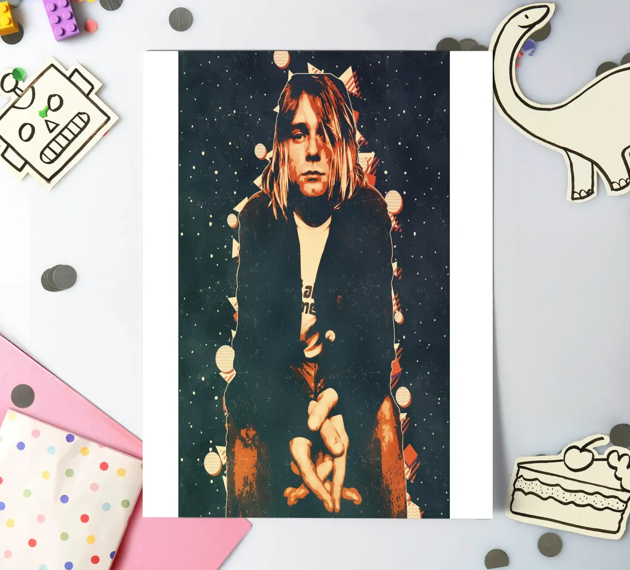 Nirvana Kurt Cobain 8 Arte foglio adesivo da music soul