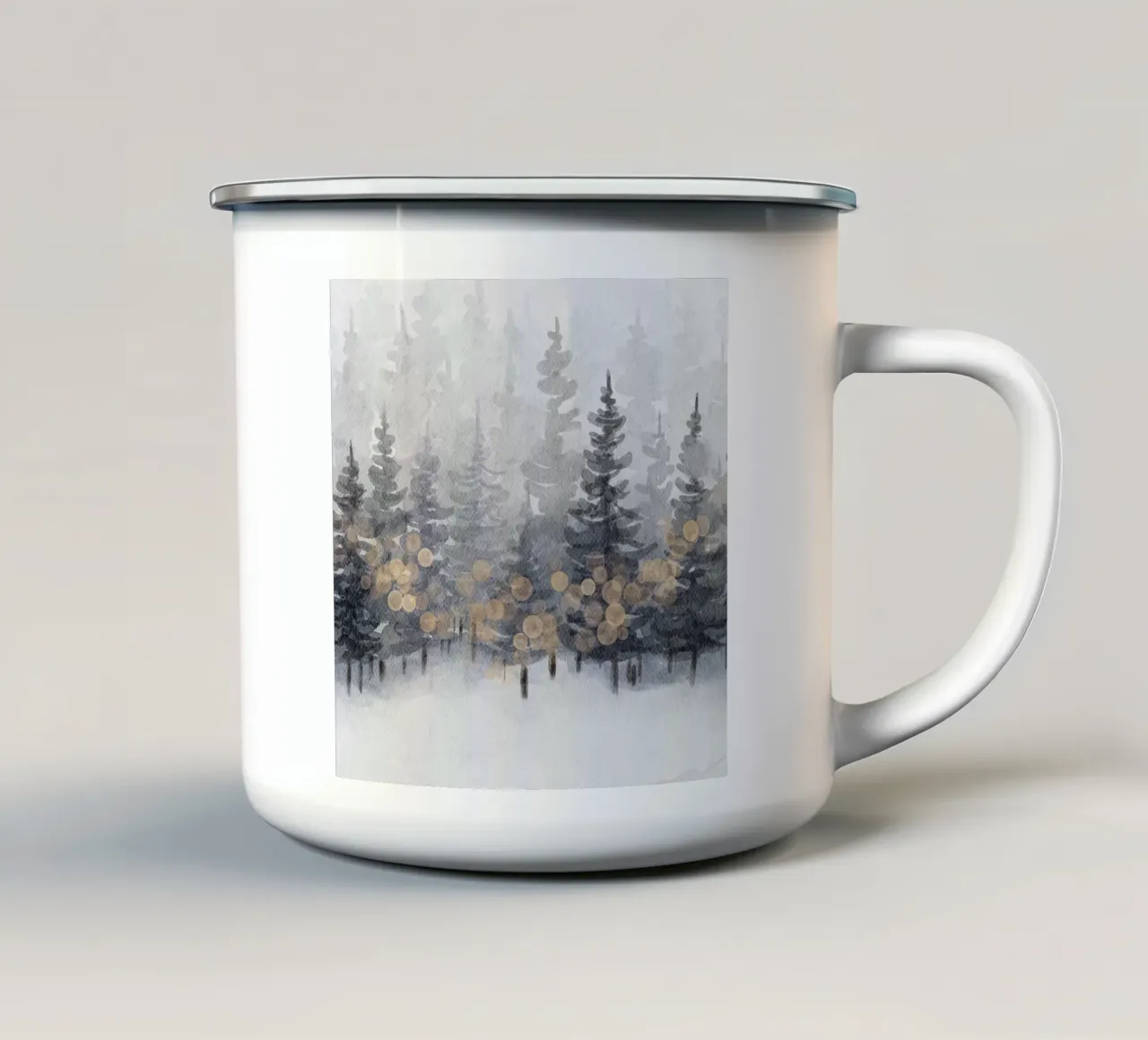 Goldener Winterwald tazza in smalto da Ohkimiko