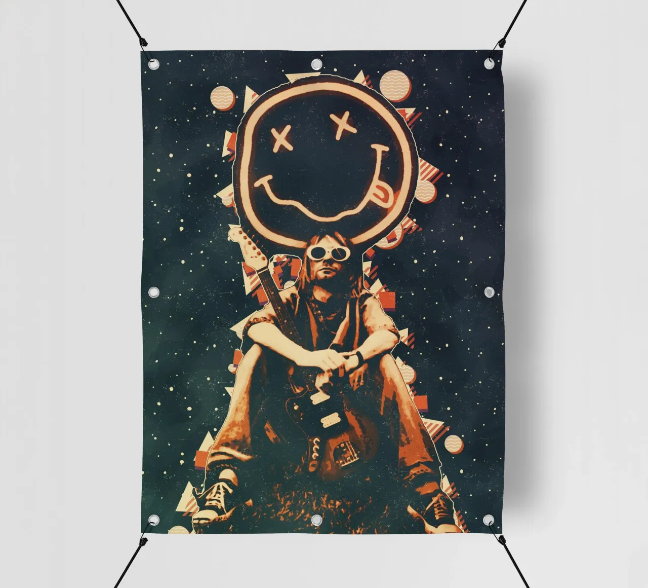 Smiley Face Nirvana Kurt Cobain Art pvc cover by music soul
