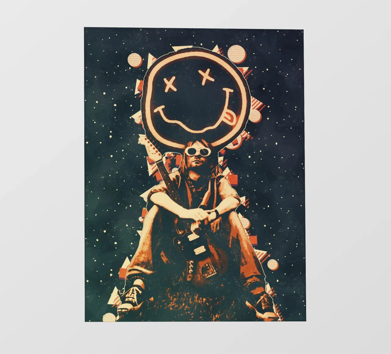 Smiley Face Nirvana Kurt Cobain Art pvc cover by music soul