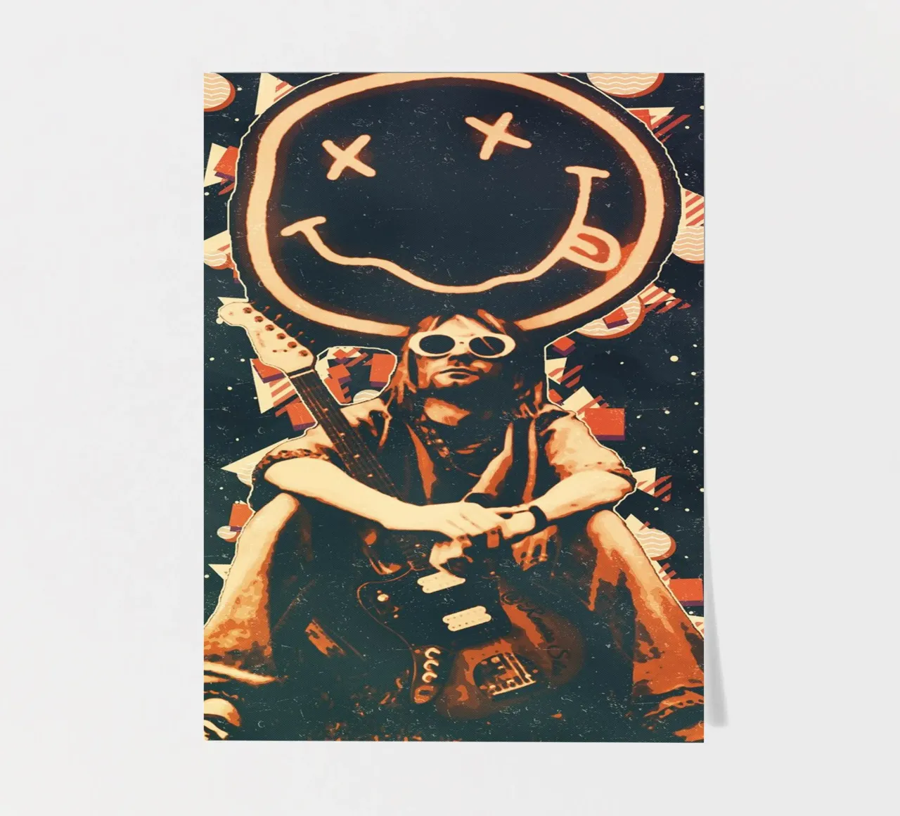 Smiley Face Nirvana Kurt Cobain Art sticker sheet by music soul