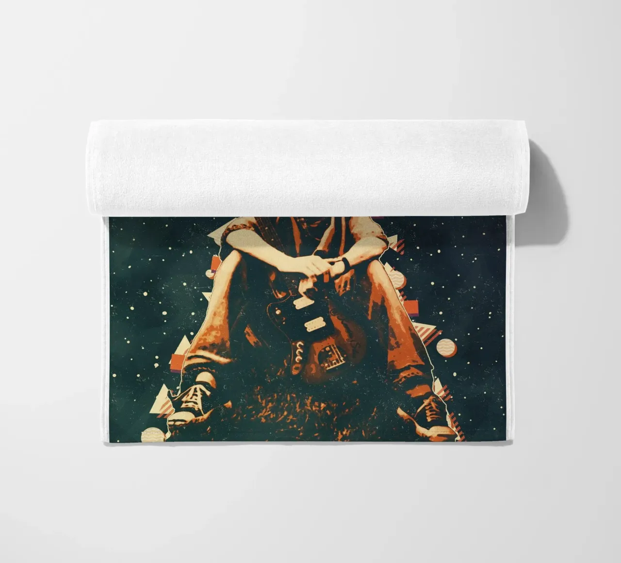Smiley Face Nirvana Kurt Cobain Art beach towel by music soul