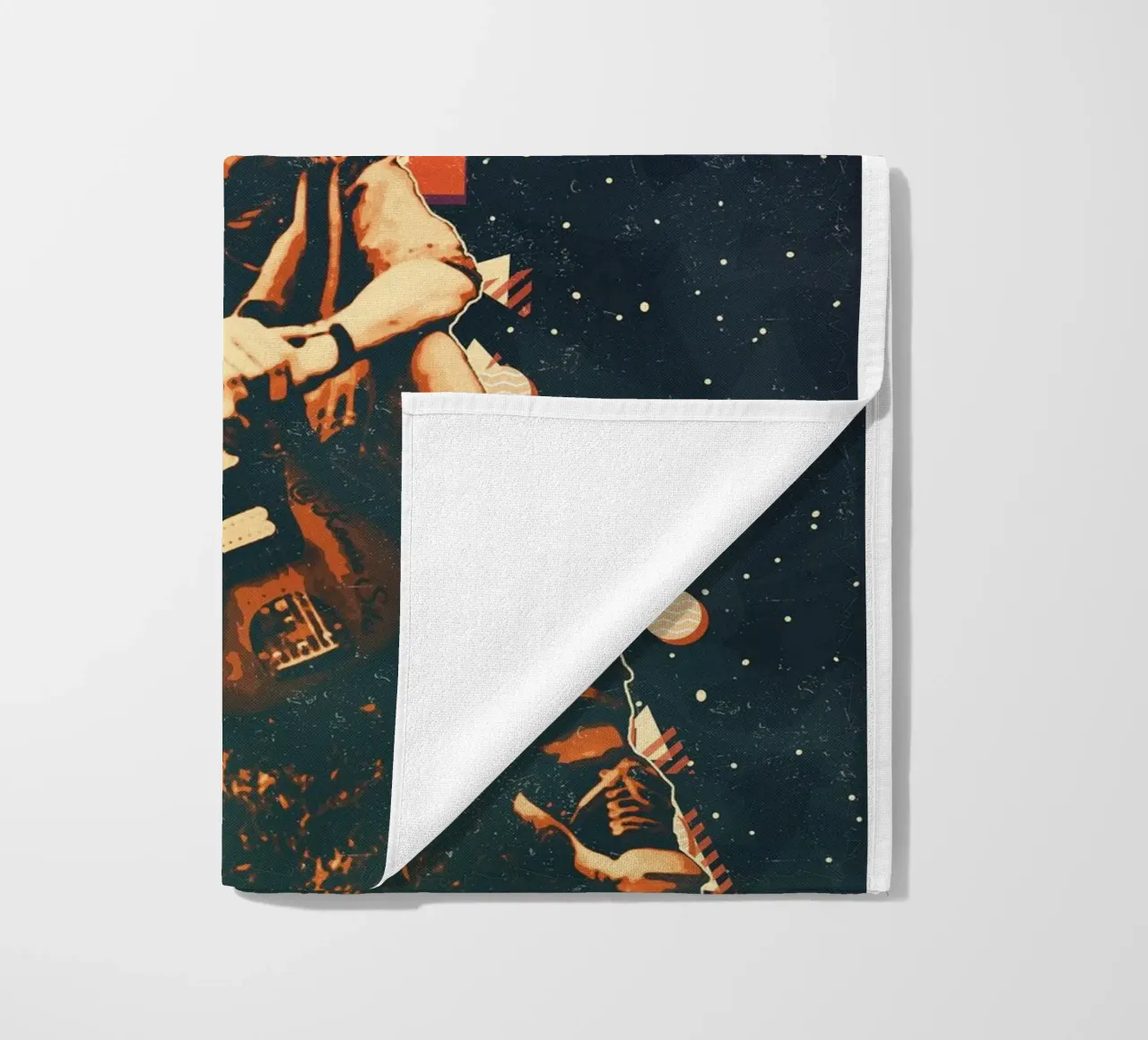Smiley Face Nirvana Kurt Cobain Art beach towel by music soul