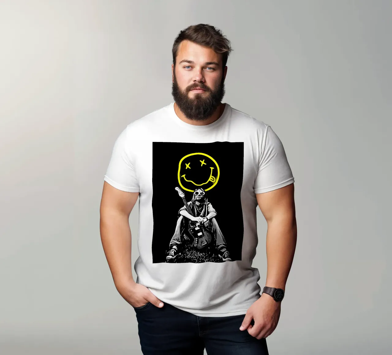 Smiley Face nirvana kurt cobain 1 t-shirt da music soul