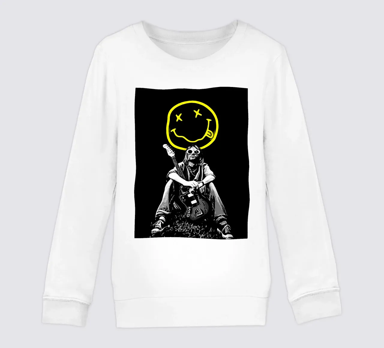 Smiley Face nirvana kurt cobain 1 felpa bambino da music soul