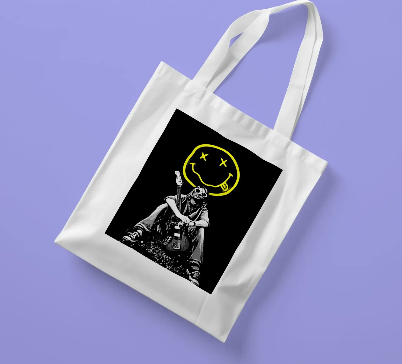 Smiley Face nirvana kurt cobain 1 borsa in juta da music soul