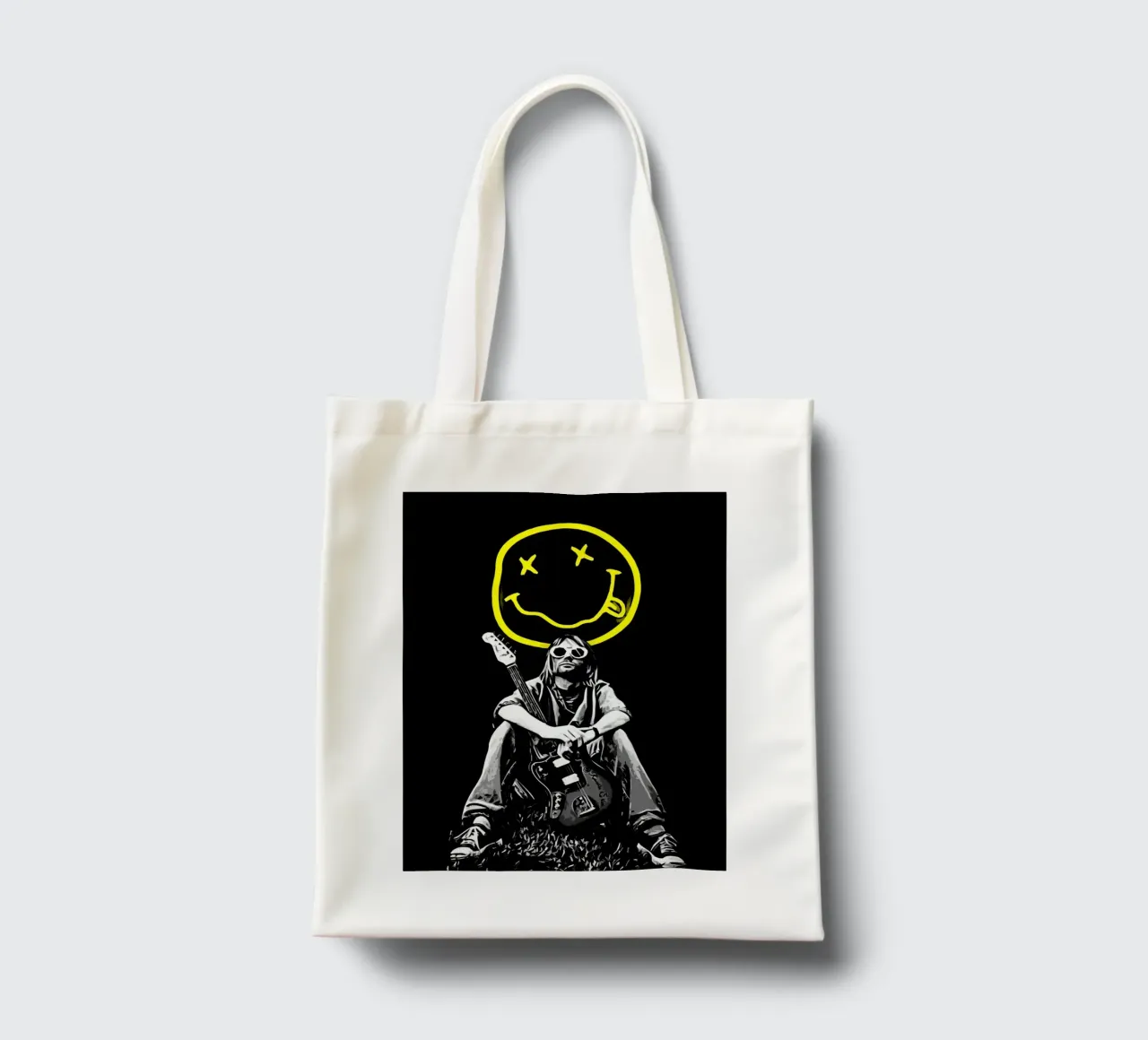 Smiley Face nirvana kurt cobain 1 borsa in juta da music soul