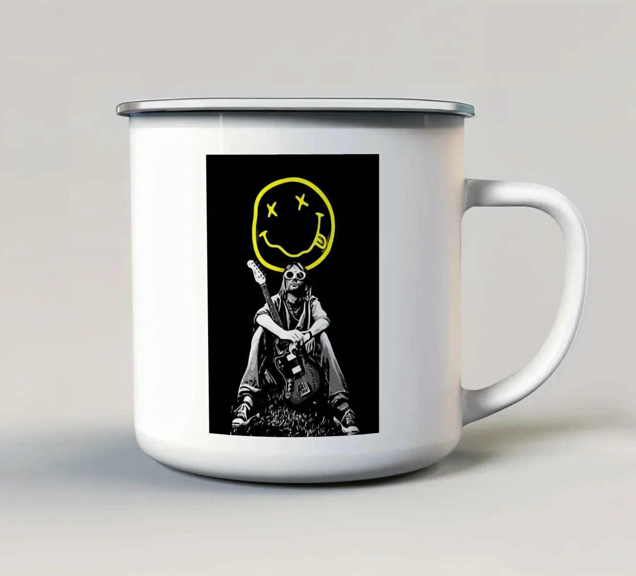 Smiley Face nirvana kurt cobain 1 tazza in smalto da music soul