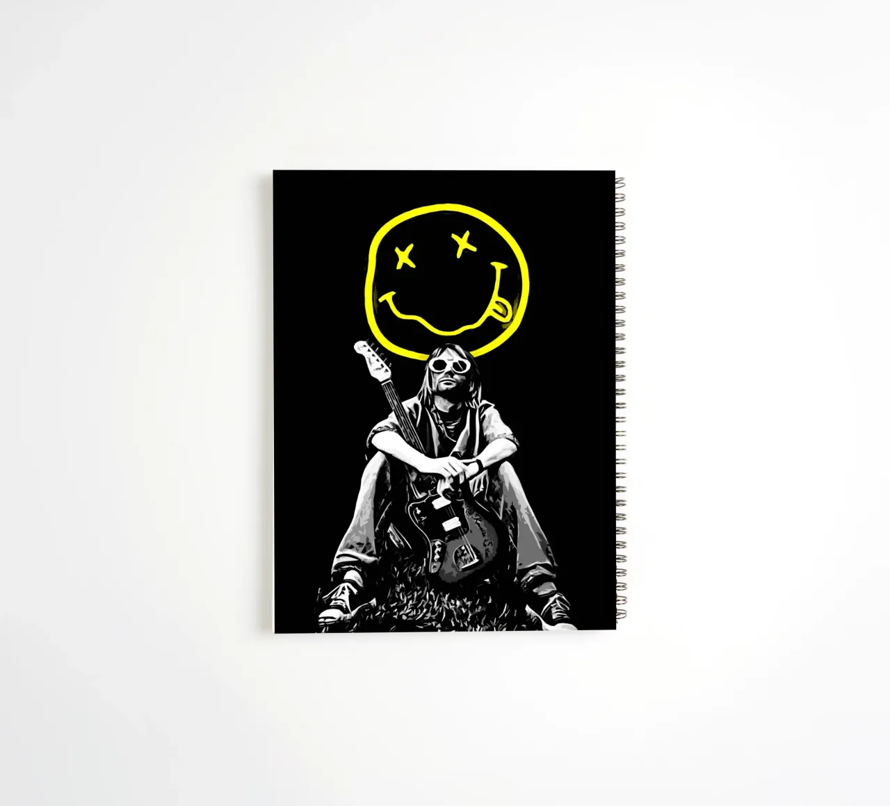Smiley Face nirvana kurt cobain 1 spiral notebook by music soul