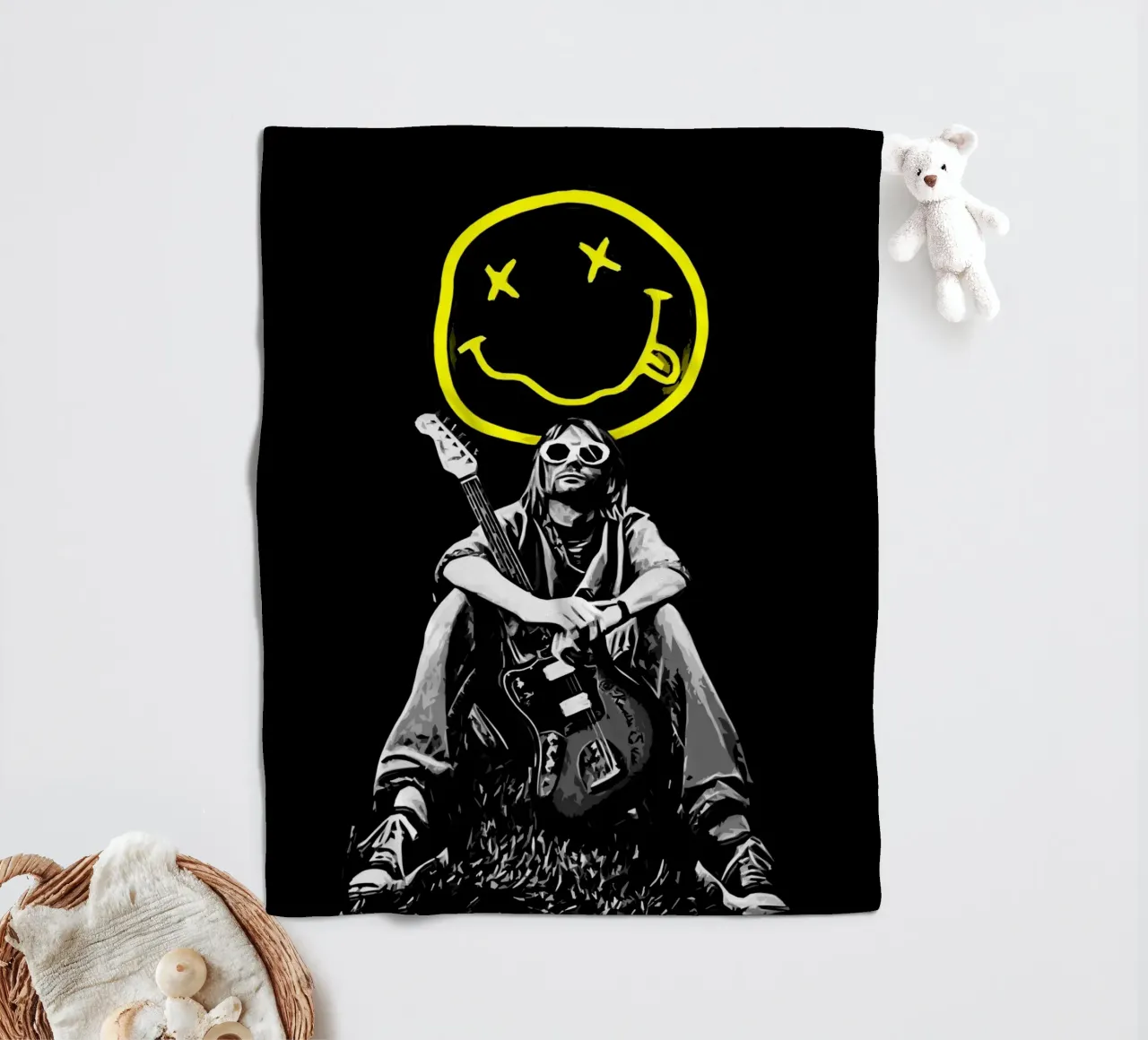 Smiley Face nirvana kurt cobain 1 coperta in pile da music soul