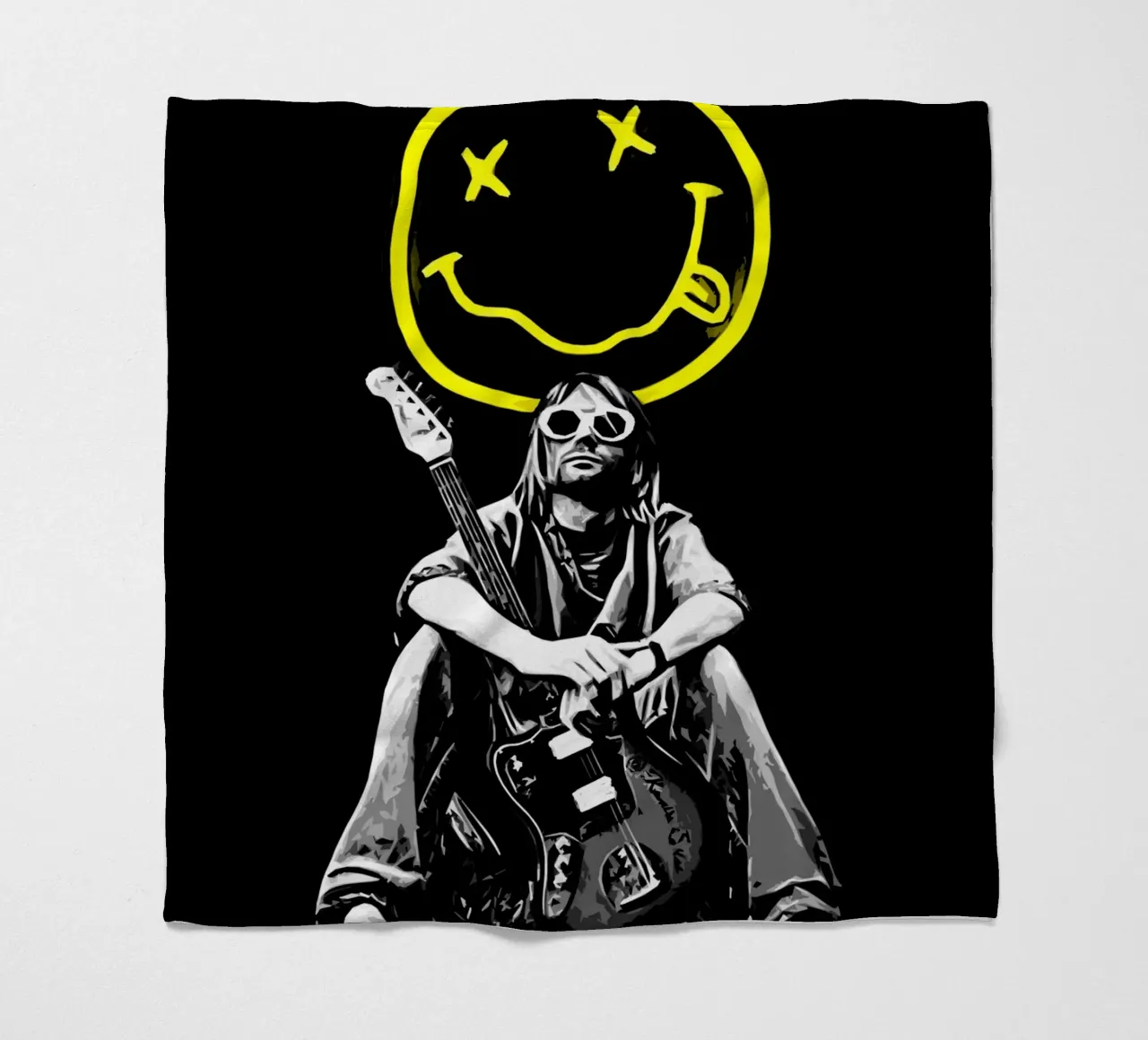 Smiley Face nirvana kurt cobain 1 coperta in pile da music soul
