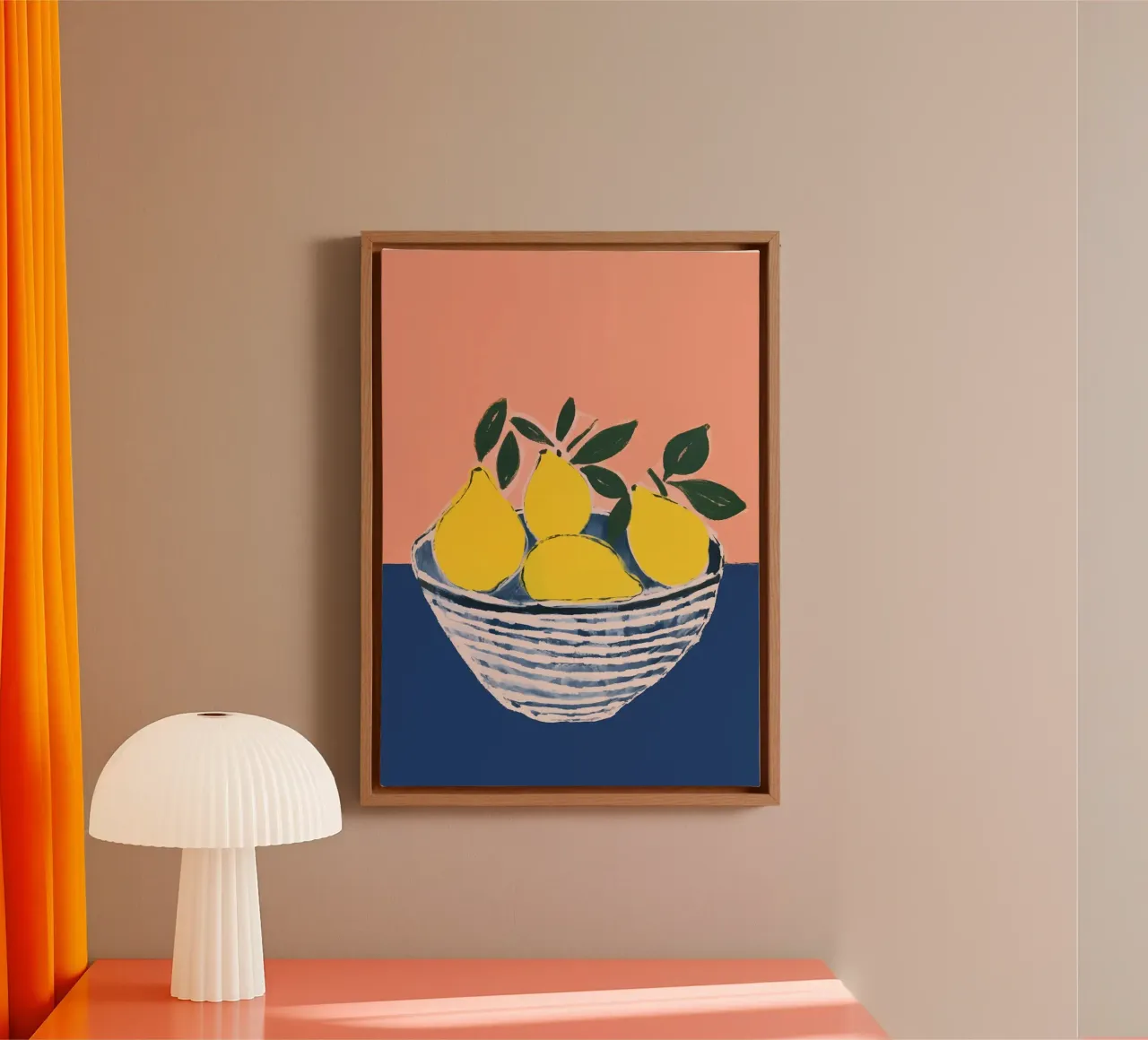 Boho Bella Vita 1 Lemons 1 tela con Cornice a cassetta da Boho Print Collection