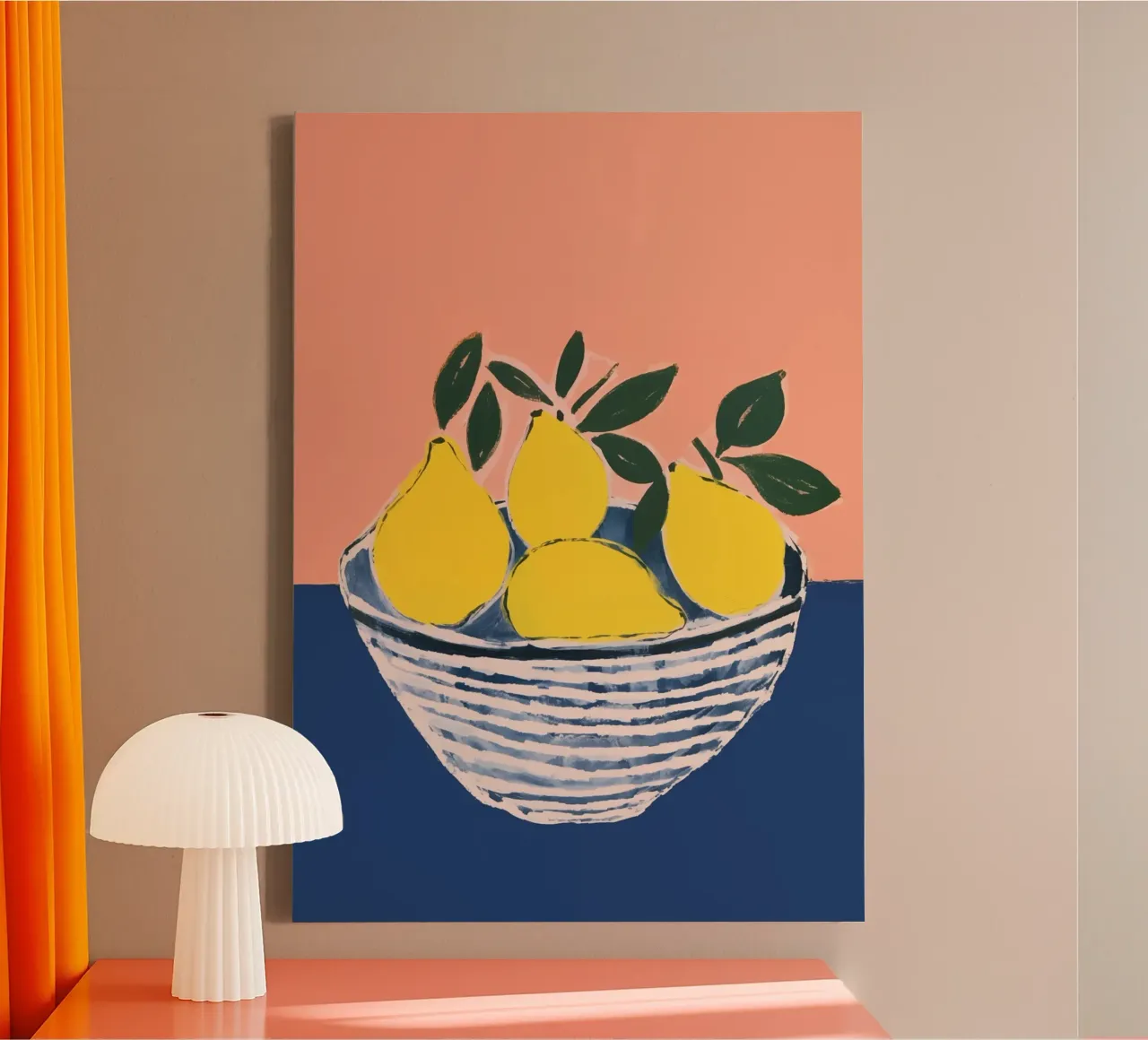 Boho Bella Vita 1 Lemons 1 tela con Cornice a cassetta da Boho Print Collection