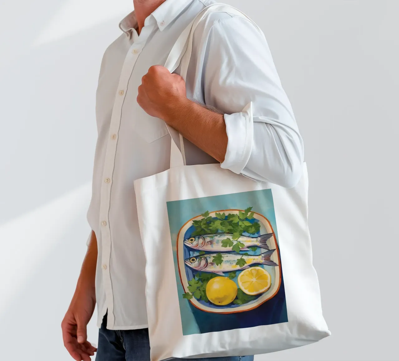 Boho Bella Vita 2 Fish 4 borsa in juta da Boho Print Collection