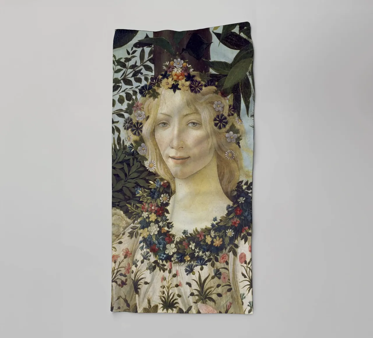 Botticelli - Primavera: Head of Flora. towel by ARTOTHEK
