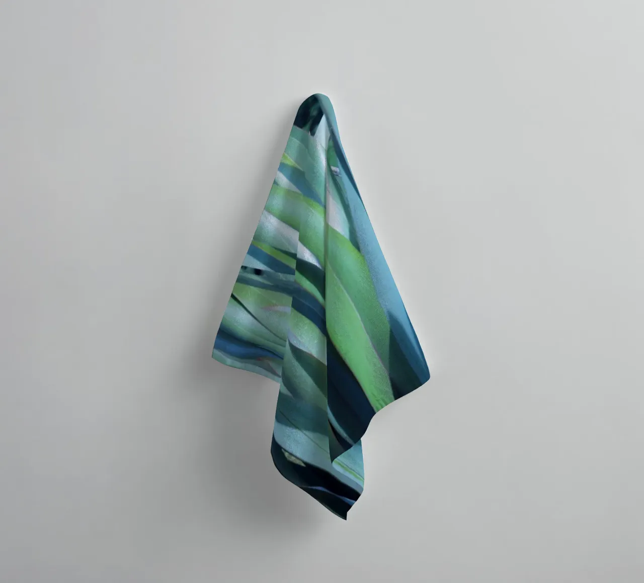 Green and Blue Leaves towel by Teresa André