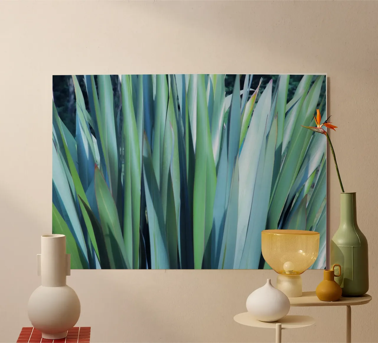 Green and Blue Leaves forex plate by Teresa André
