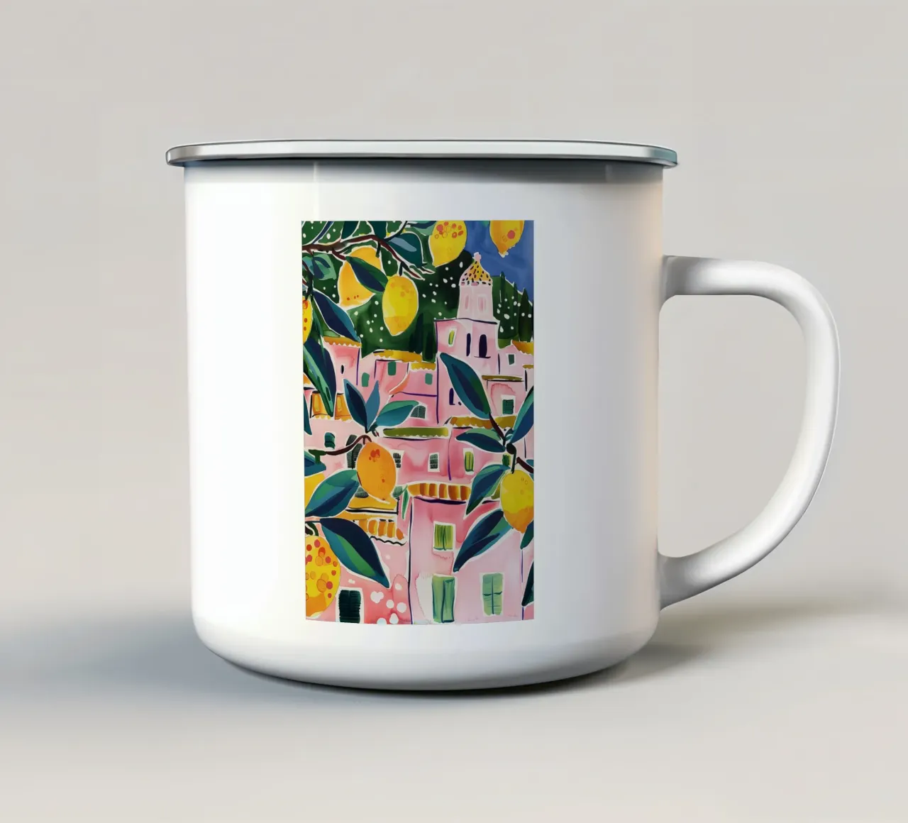 Boho Bella Vita 3 City 3 tazza in smalto da Boho Print Collection
