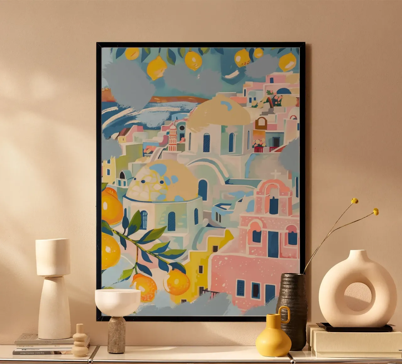 Boho Bella Vita 3 City 4 poster con telaio in plastica da Boho Print Collection