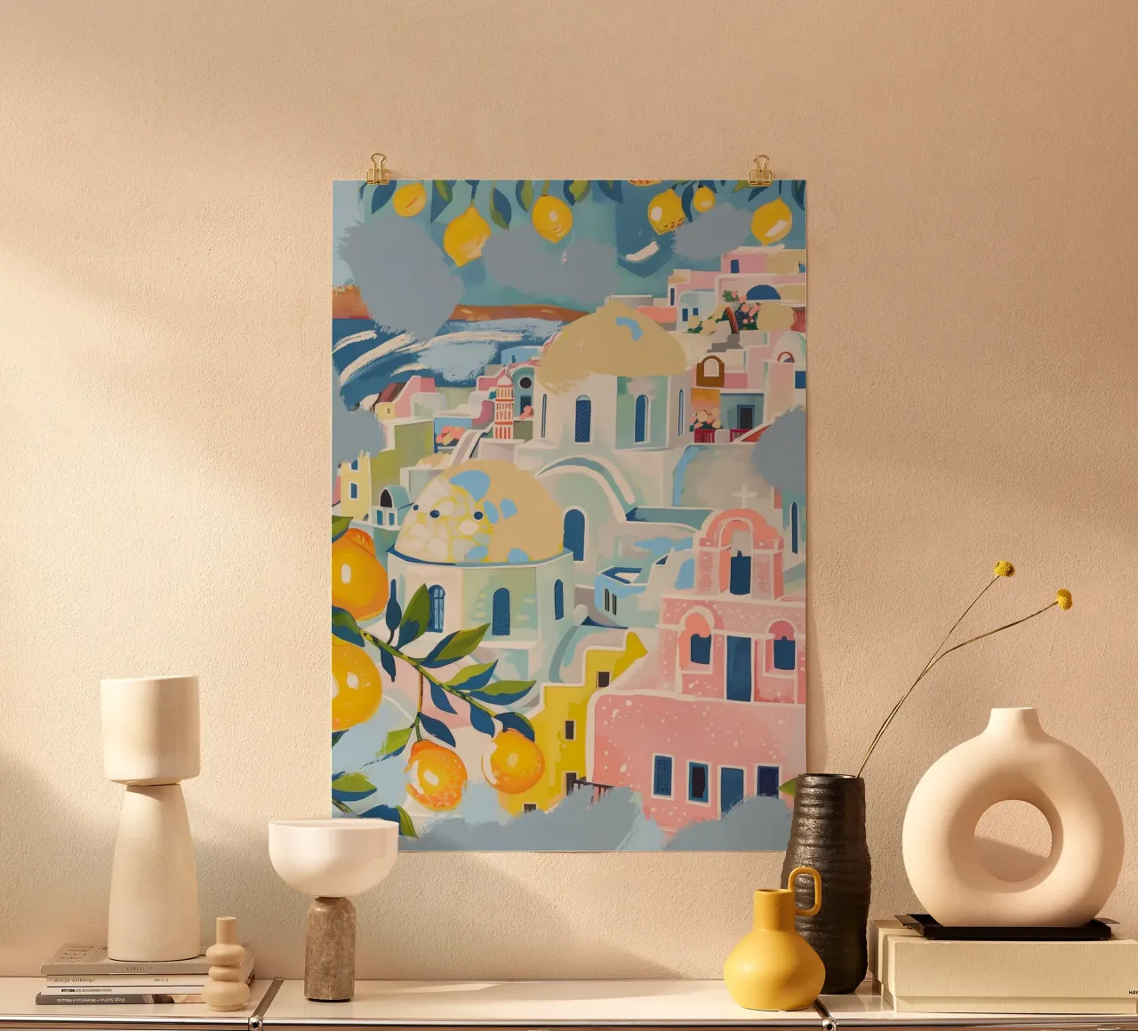 Boho Bella Vita 3 City 4 poster con telaio in plastica da Boho Print Collection
