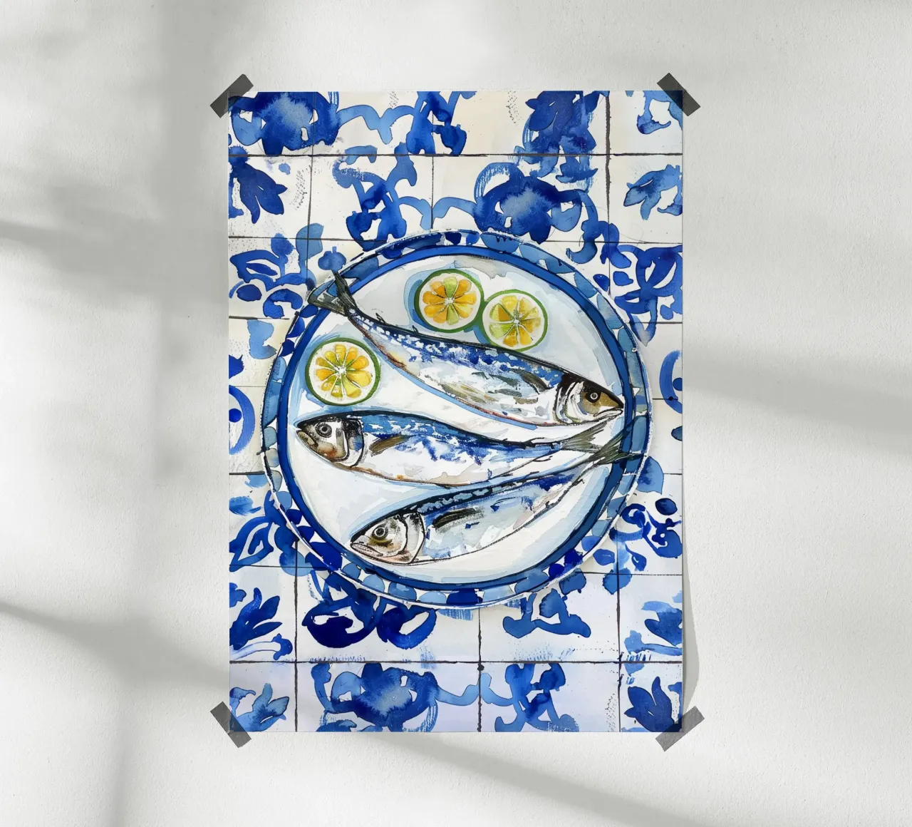 Boho Bella Vita 6 Fish 2 poster con telaio in alluminio da Boho Print Collection