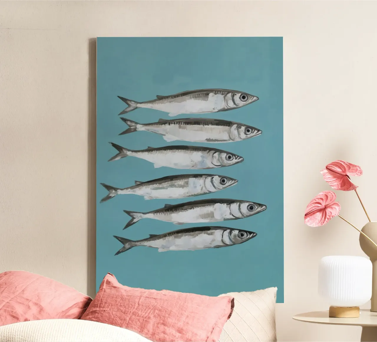 Boho Bella Vita 6 Fish 3 tela con Cornice a cassetta da Boho Print Collection