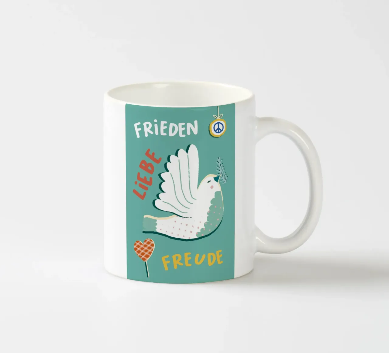 Frieden, Liebe, Freude tazza in ceramica da Ohkimiko