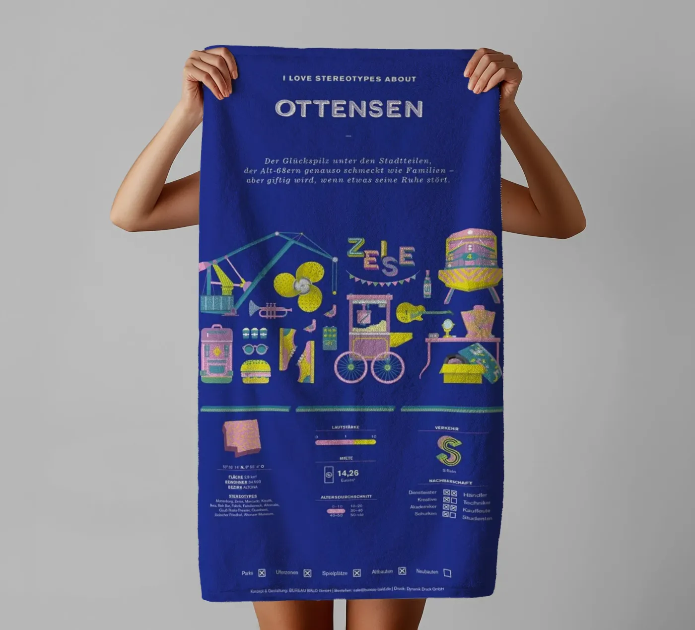 Ottensen badhanddoek van Bureau Bald GmbH