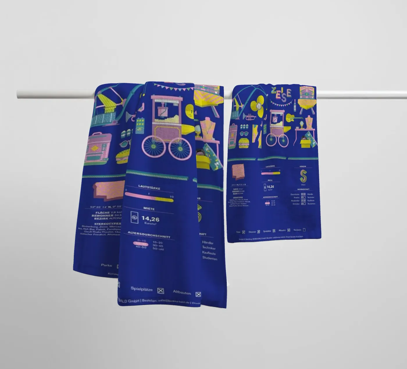 Ottensen badhanddoek van Bureau Bald GmbH